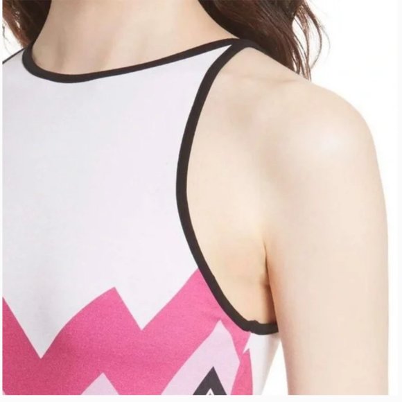 Ted Baker pink green black white Seenaa Floral Bodycon Dress size 2 - Picture 2 of 15